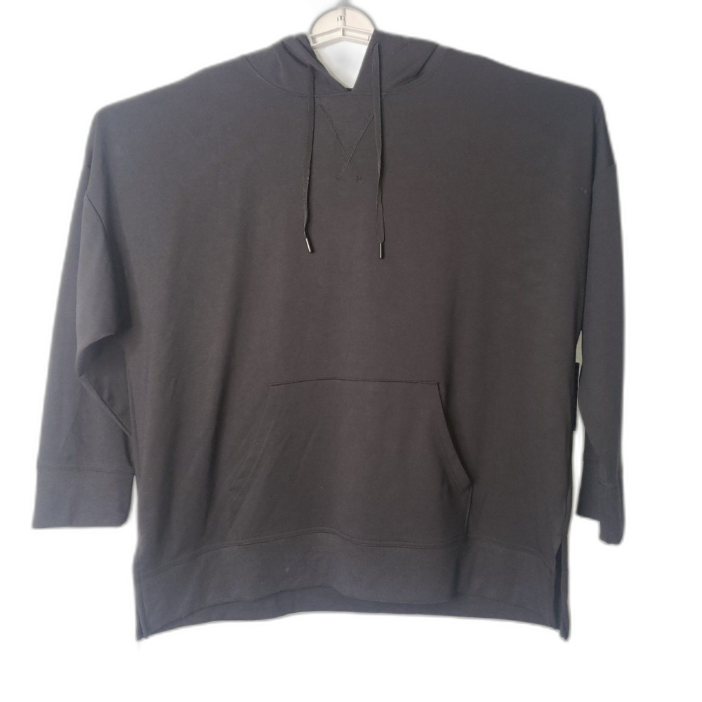 Athletic Works Side Slit Hoodie Black Front Pocket Womens Size XXXL 22 NEW